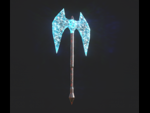 Black ice runic 2 handed axe 3D 模型
