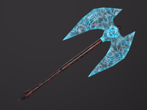 Black ice runic 2 handed axe 3D 모델
