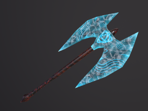 Black ice runic 2 handed axe 3D 모델