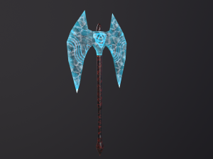 Black ice runic 2 handed axe 3D 모델