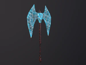 Black ice runic 2 handed axe 3D Model