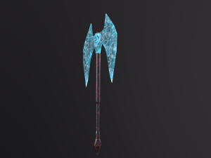 Black ice runic 2 handed axe 3D 모델
