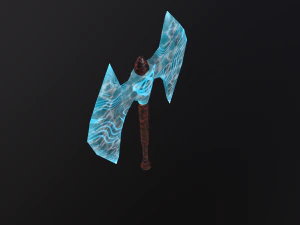 Black ice runic 2 handed axe 3D Model
