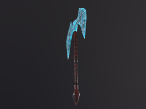 Black ice runic 2 handed axe 3D 모델