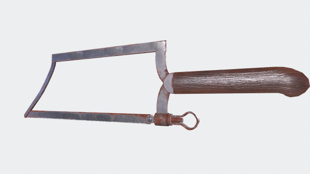 Rusty bone saw 3D Model .c4d .max .obj .3ds .fbx .stl .blend 