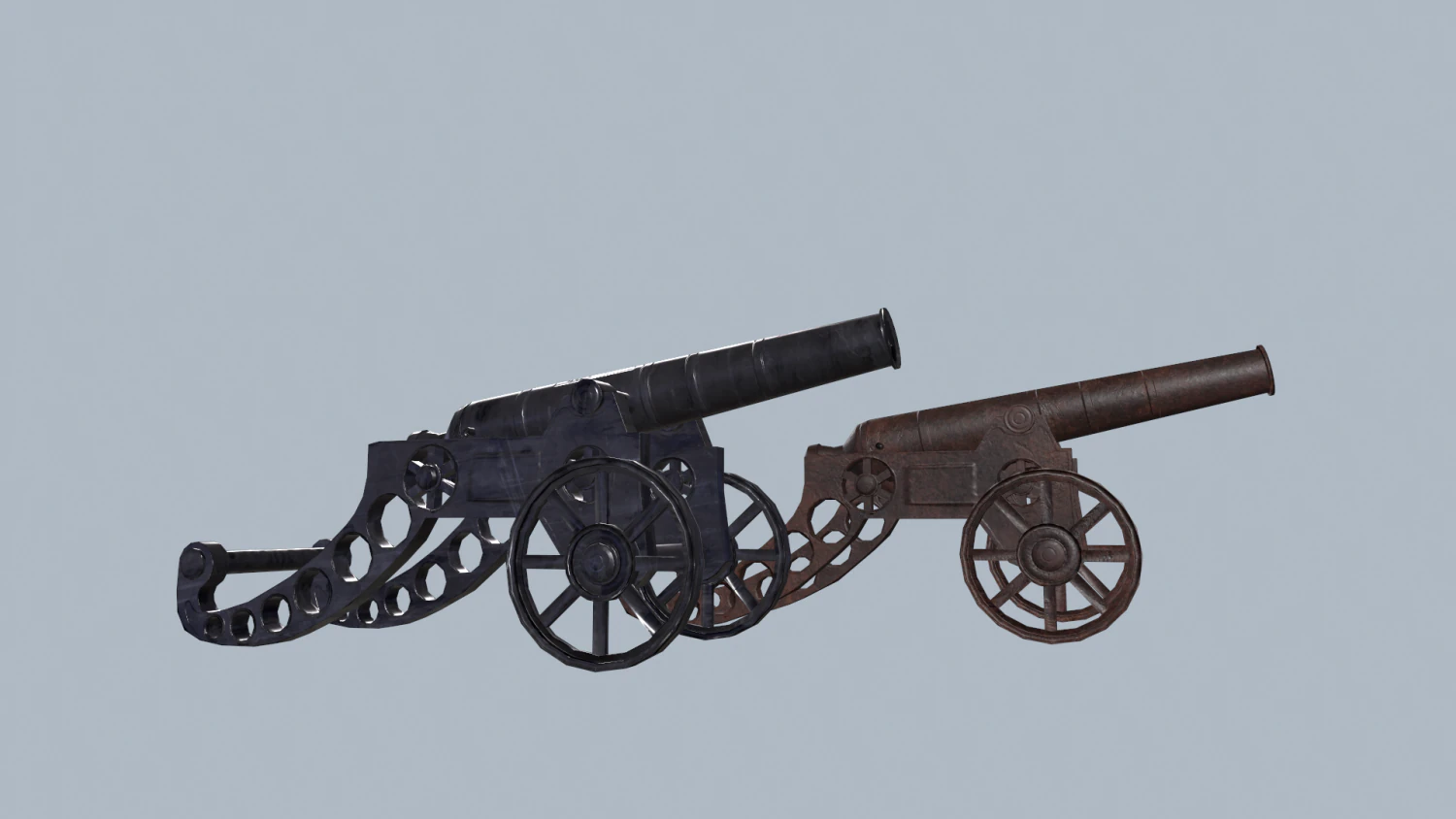 Cannon 2 versions 3D Model .c4d .max .obj .3ds .fbx .stl .blend 