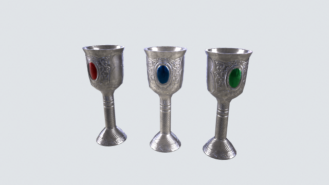 Silver goblet 3D Модель .c4d .max .obj .3ds .fbx .stl .blend 