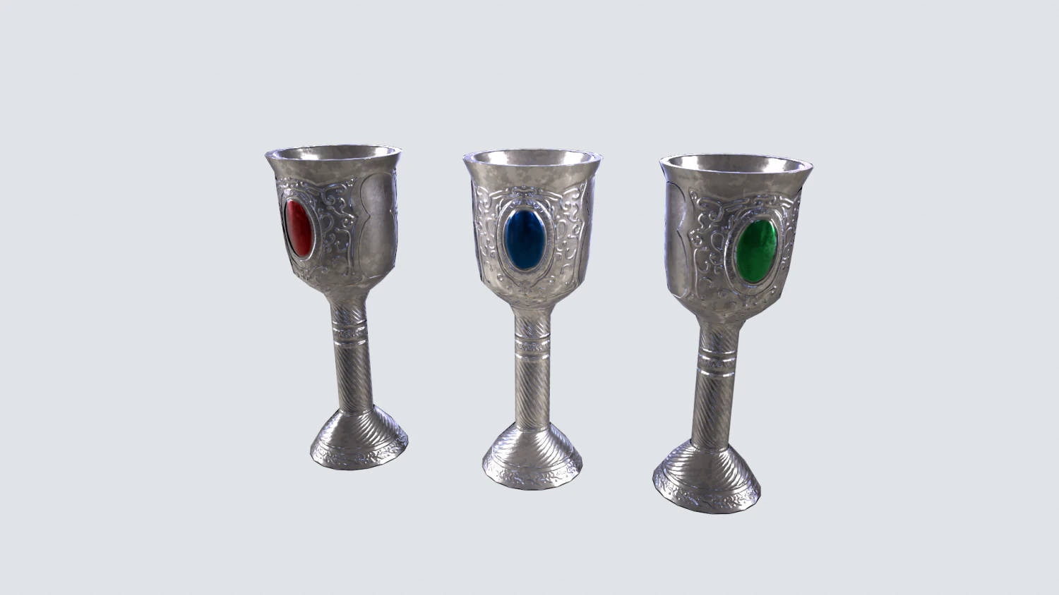 Silver goblet 3D Model .c4d .max .obj .3ds .fbx .stl .blend 