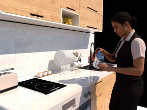 Mini Kitchen Compact Stylish and Durable MDFPly 3D Model