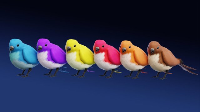 Bubble Bird Low-poly 3D Model .c4d .max .obj .3ds .fbx .stl .blend 