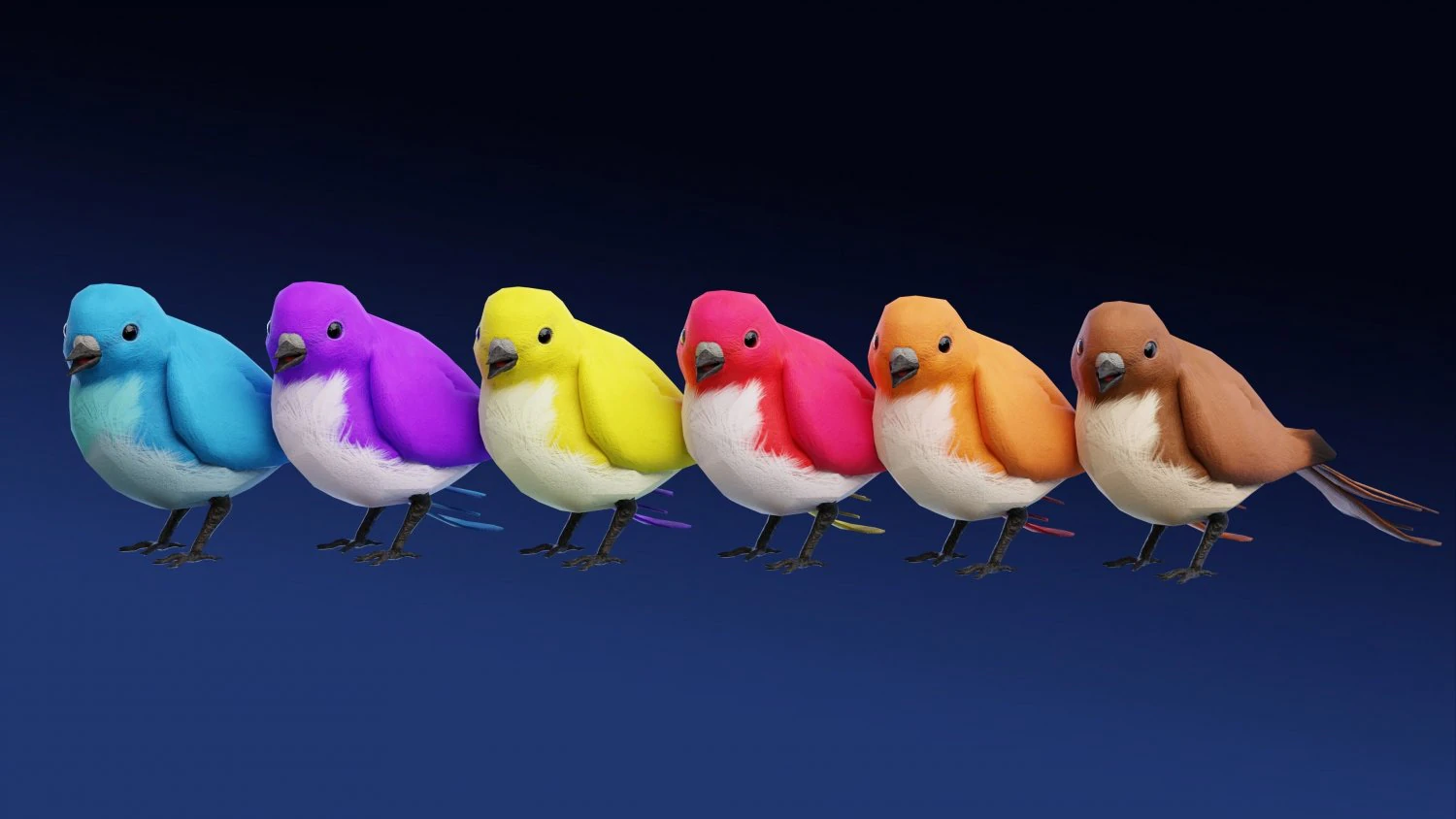Bubble Bird Low-poly 3D Model .c4d .max .obj .3ds .fbx .stl .blend 