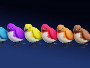 Bubble Bird Low-poly Model 3D