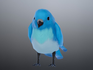 Bubble Bird Low-poly 3D Model