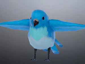 Bubble Bird Low-poly 3D Model