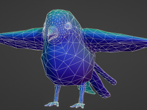 Bubble Bird Low-poly 3D Model