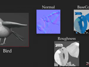 Bubble Bird Low-poly 3D Model