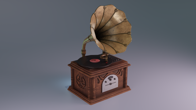Gramophone 3D Модель .c4d .max .obj .3ds .fbx .stl .blend 