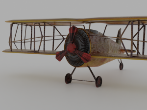 Low Poly Biplane model 3D Model