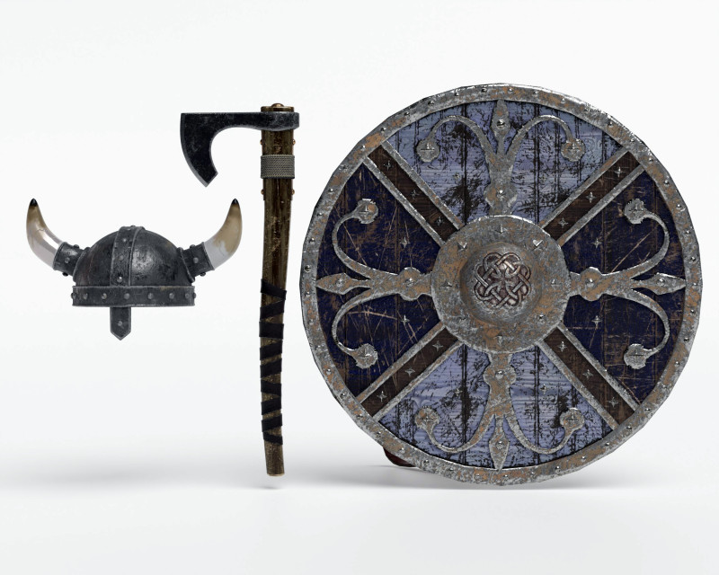Viking weapon 3D Model .c4d .max .obj .3ds .fbx .stl .blend 
