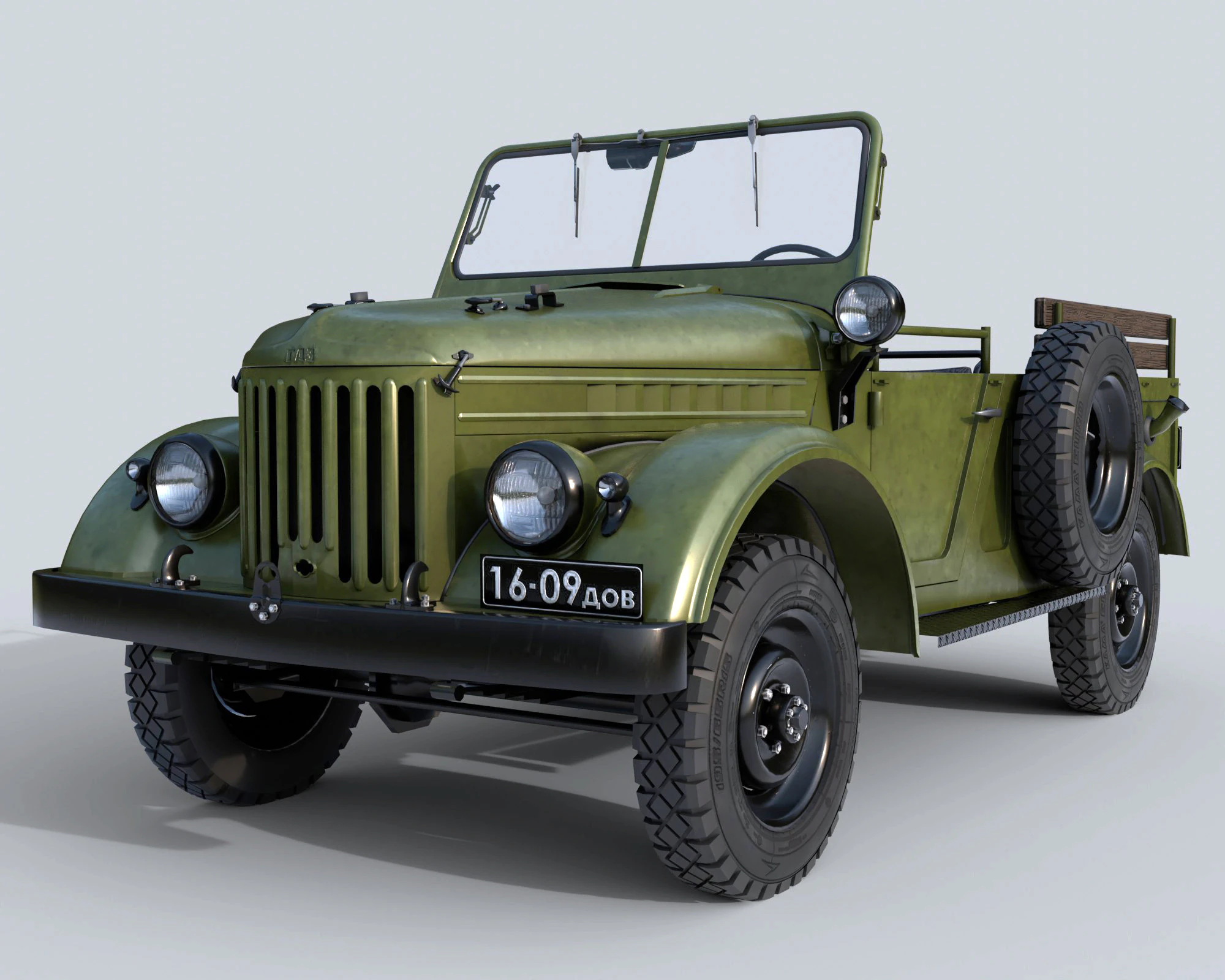 Of a retro car GAZ 69 3D Model .c4d .max .obj .3ds .fbx .stl .blend 