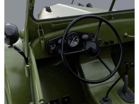Of a retro car GAZ 69 3D Model