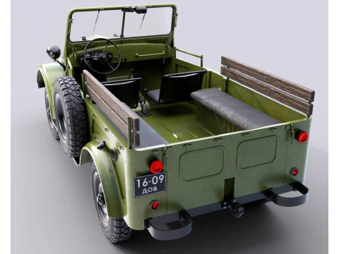 Of a retro car GAZ 69 3D Model