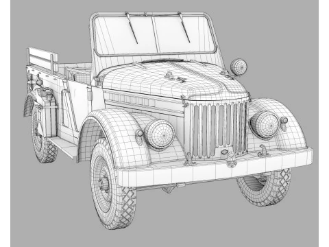 Of a retro car GAZ 69 3D Model