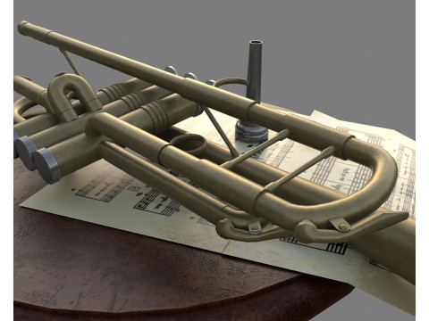 Still life with a musical trumpet Model 3D