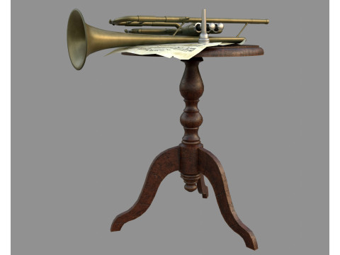 Still life with a musical trumpet 3Dモデル