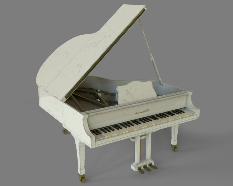 Old piano Modelo 3D .c4d .max .obj .3ds .fbx .stl .blend