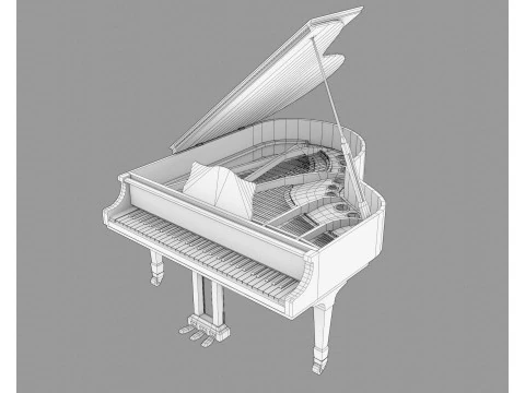 Old piano 3D Model