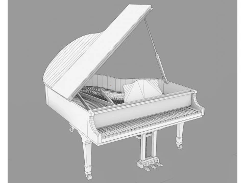 Old piano 3D Model