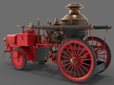 1911 Christie Fire Engine 3D Model