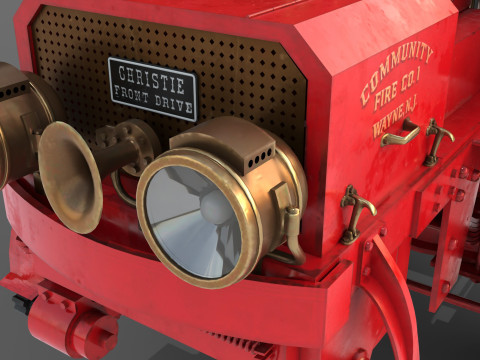 1911 Christie Fire Engine 3D 모델
