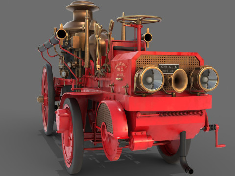 1911 Christie Fire Engine 3D 모델