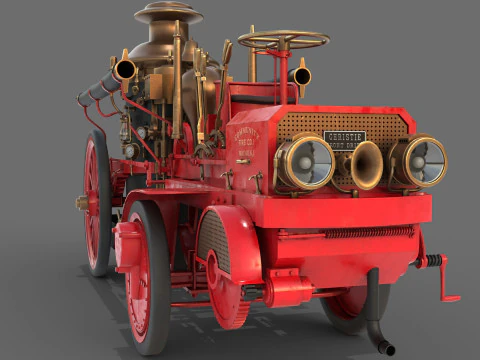 1911 Christie Fire Engine 3D Model