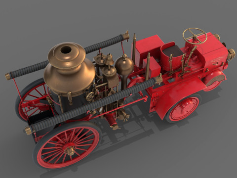 1911 Christie Fire Engine 3D 모델