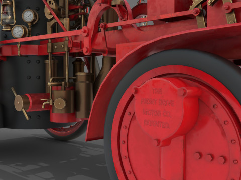 1911 Christie Fire Engine 3D 모델