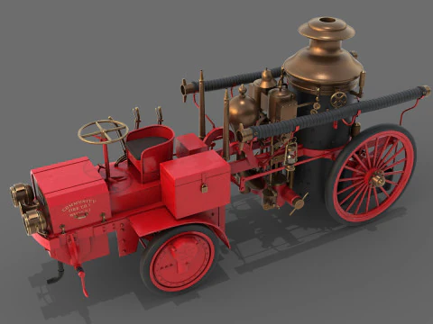 1911 Christie Fire Engine 3D Model