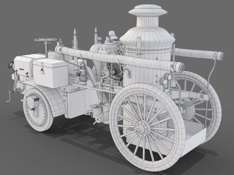 1911 Christie Fire Engine 3D Model