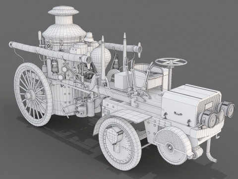 1911 Christie Fire Engine 3D 모델