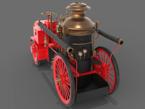 1911 Christie Fire Engine 3D 모델