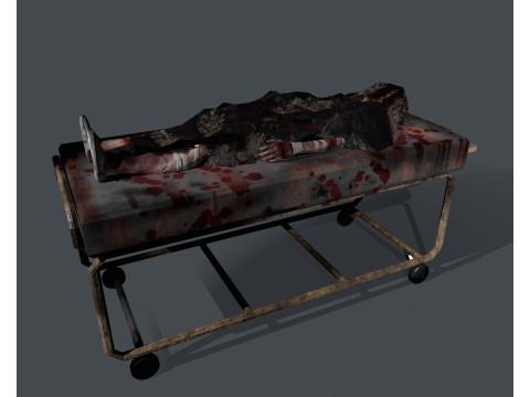 A body on a gurney Model 3D