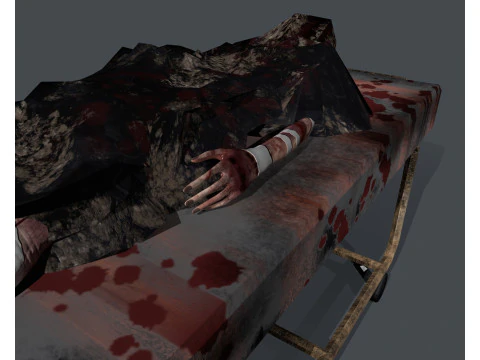 A body on a gurney 3D Model