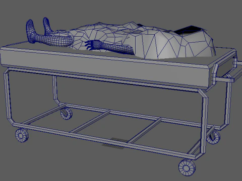 A body on a gurney 3D Model
