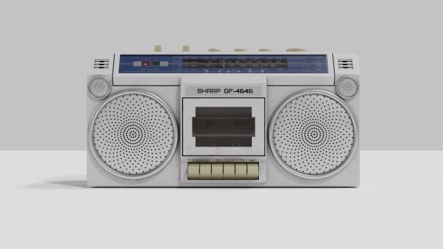 Boom Box SHARP GF - 4646 3D Model .c4d .max .obj .3ds .fbx .stl .blend 