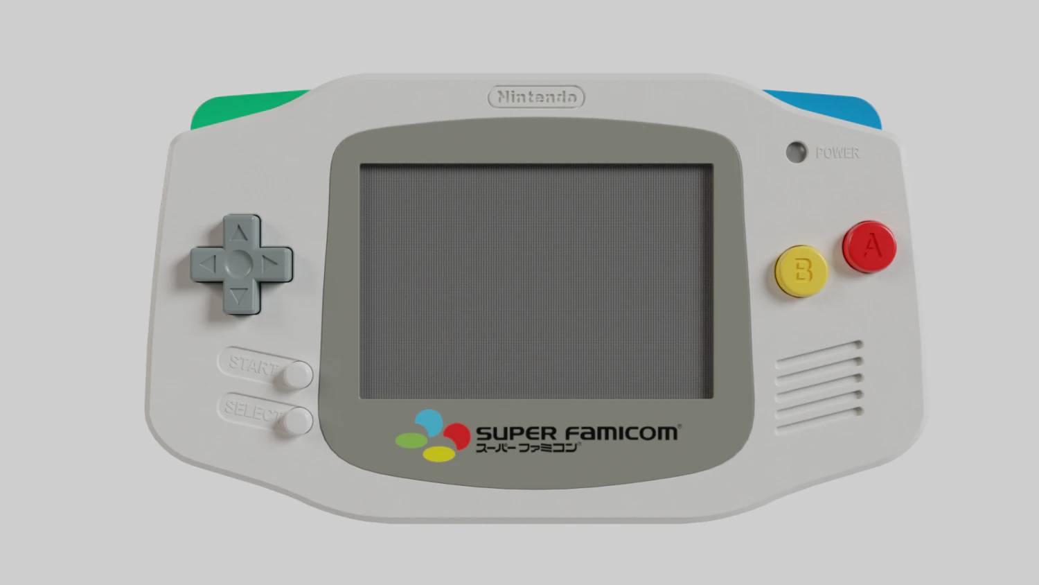 Nintendo Game Boy Advance Super Famicom 2001 3D Model .c4d .max .obj .3ds .fbx .stl .blend 