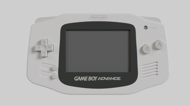 Nintendo Game Boy Advance White 2001 Model 3D .c4d .max .obj .3ds .fbx .stl .blend 
