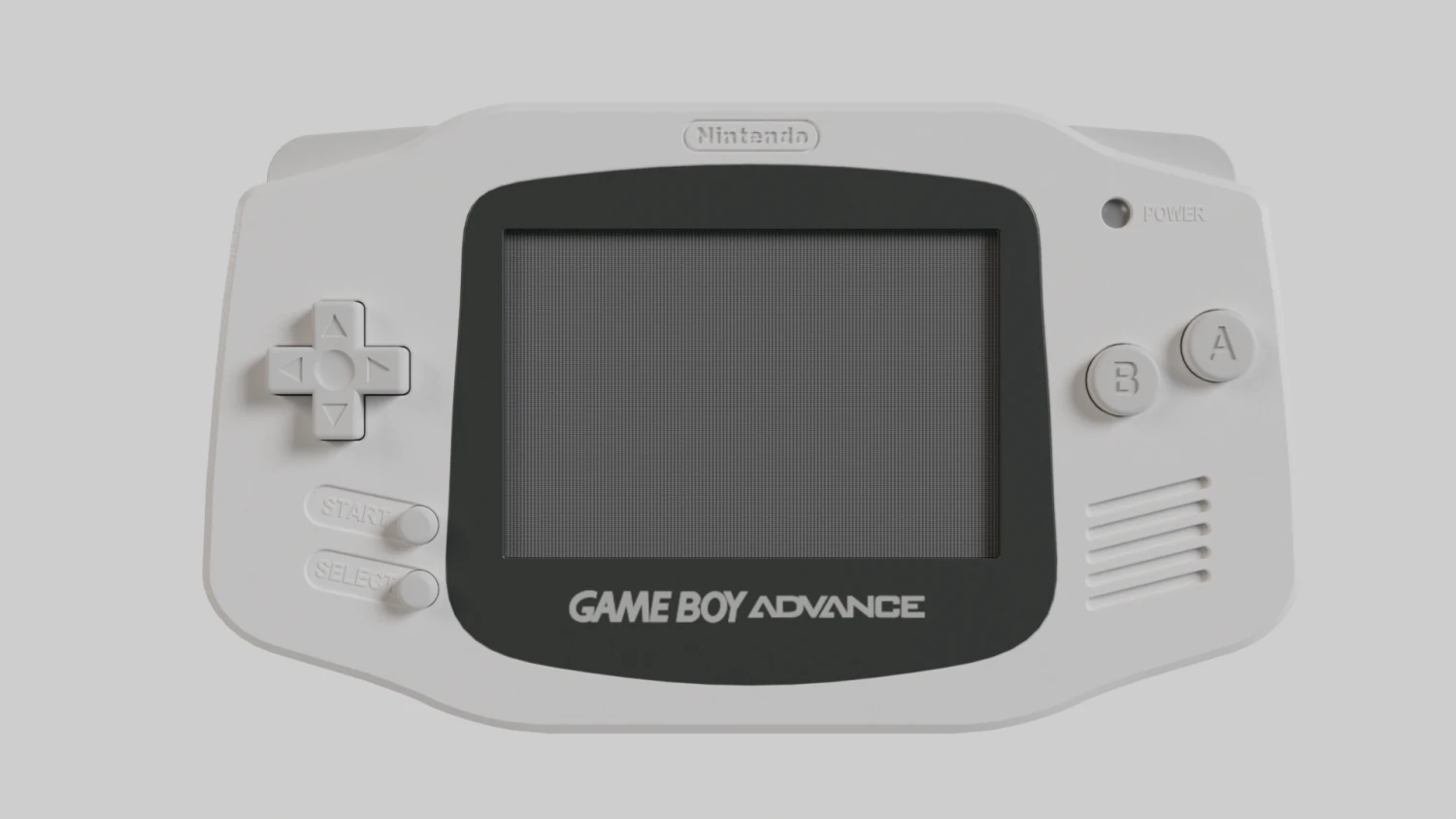 Nintendo Game Boy Advance White 2001 3D Model .c4d .max .obj .3ds .fbx .stl .blend 