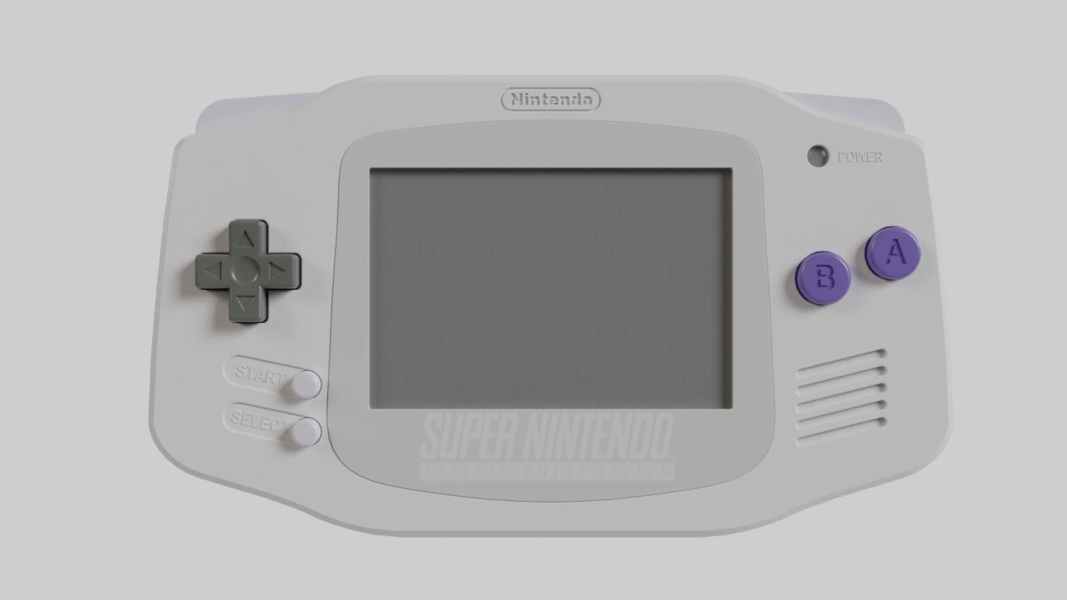 Nintendo Game Boy Advance Super NES 2001 3D Model .c4d .max .obj .3ds .fbx .stl .blend 